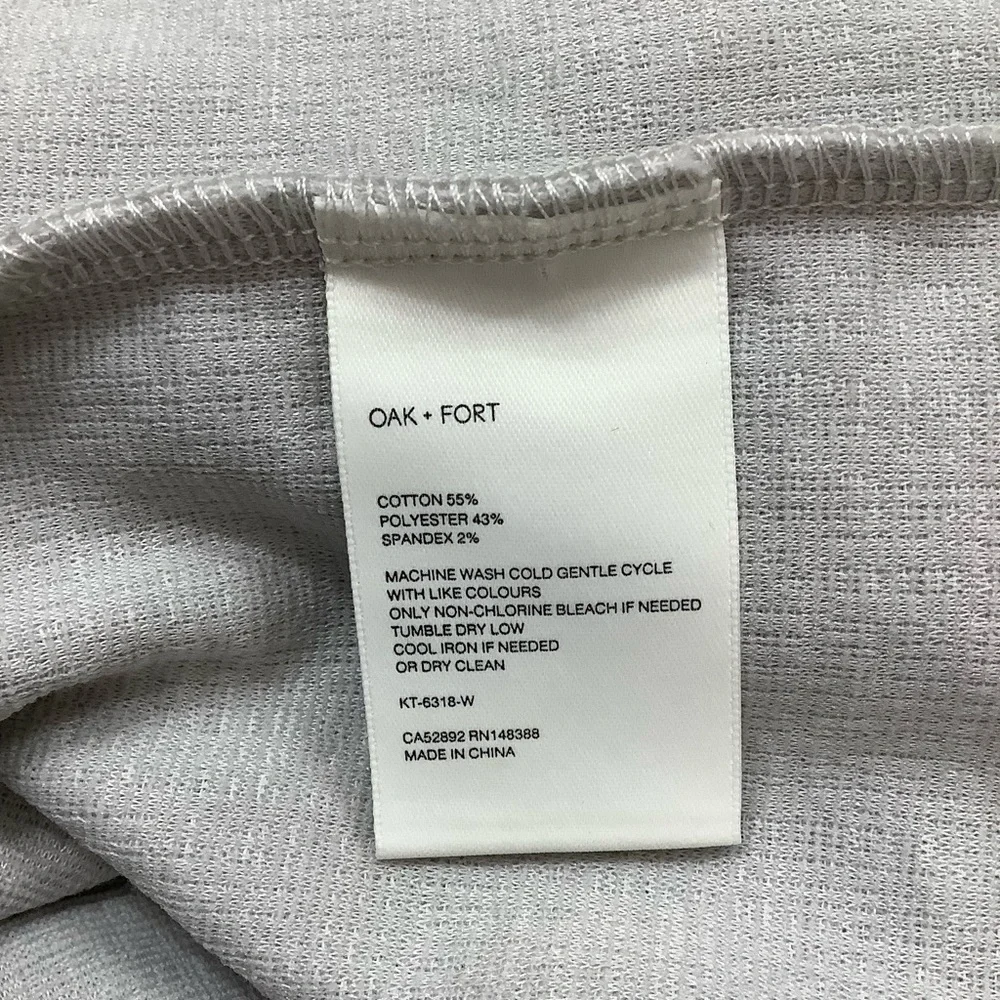 OAK + FORT Women’s Small Button Down Shirt One Pocket Light Weight Shacket Grey